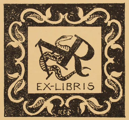 Exlibris by H. C. Bärenholdt from Denmark for Aage Rossing - Monogram 