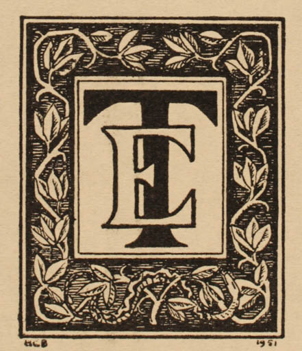 Exlibris by H. C. Bärenholdt from Denmark for ? ? - Monogram 