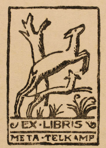 Exlibris by H. C. Bärenholdt from Denmark for Meta Telkamp - Fauna 