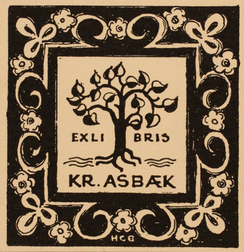 Exlibris by H. C. Bärenholdt from Denmark for Kr. Asbæk - Tree 