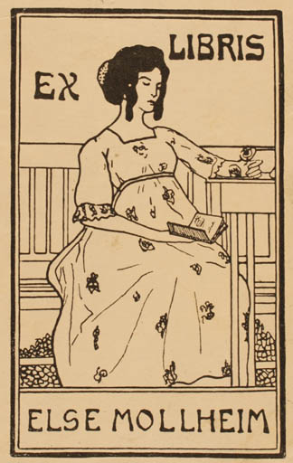 Exlibris by ? ? from Unknown for Else Mollheim - Book Jugend Woman 