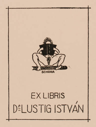 Exlibris by Tibor Schorr from Hungary for Dr. Istvan Lustig - Erotica 