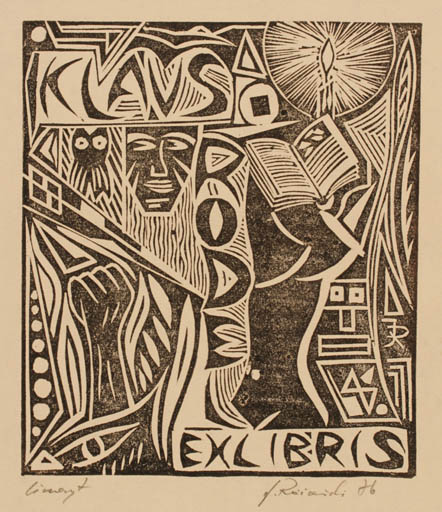 Exlibris by J. Roczansk from Poland for Klaus Rödel - 