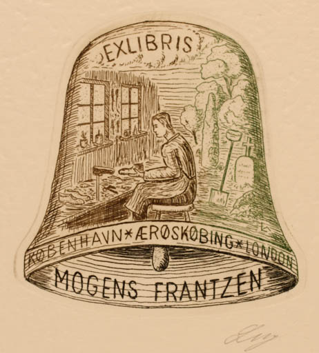 Exlibris by Lorentz May from Denmark for Mogens Frantzen - Working 