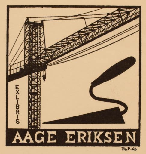 Exlibris by Thomas Pedersen from Denmark for Aage Eriksen - Technology 