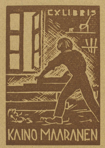 Exlibris by Pekka Törmä from Finland for Kaino Maaranen - Working Man 