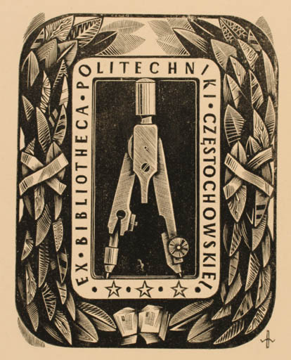 Exlibris by Wojciech Barylski from Poland for Bibliotheca Politechniki Czestochowskiej - 