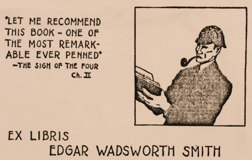 Exlibris by ? ? from Unknown for Edgar Wadsworth Smith - Book Man 