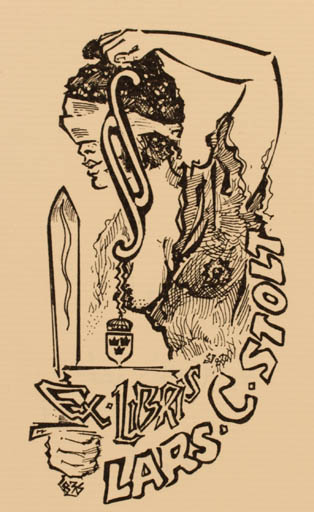 Exlibris by V. Resnis from Latvia for Lars C. Stolt - Law Woman 