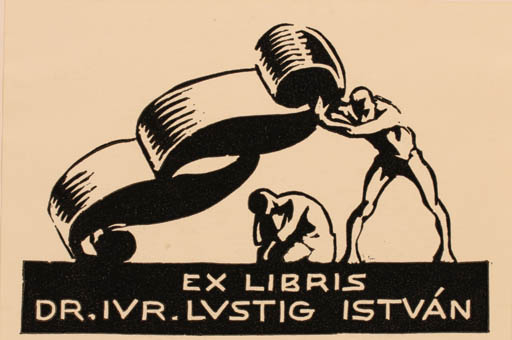 Exlibris by ? ? from Unknown for Dr. Istvan Lustig - Working 