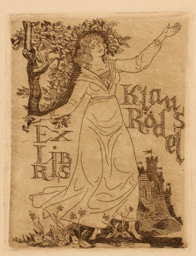 Exlibris by ? ? from Russia for Klaus Rödel - Woman 