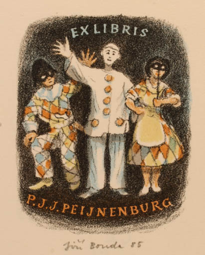 Exlibris by Jiri Bouda from Czechoslovakia for P. J. J. Peijnenburg - Theater/Cirkus 