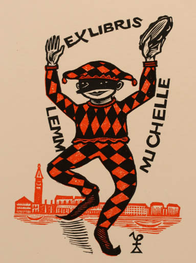 Exlibris by Antoon Vermeylen from Belgium for Michelle Lemm - Dancing Music Theater/Cirkus 