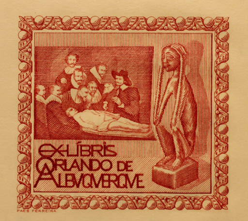 Exlibris by Antonio Pais Ferreira from Portugal for Orlando De Albvqverqve - 