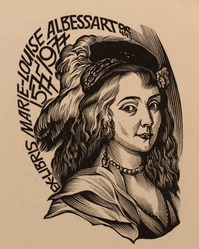 Exlibris by Anatolij Kalaschnikow from Russia for Marie-Louise Albessart - Portrait 