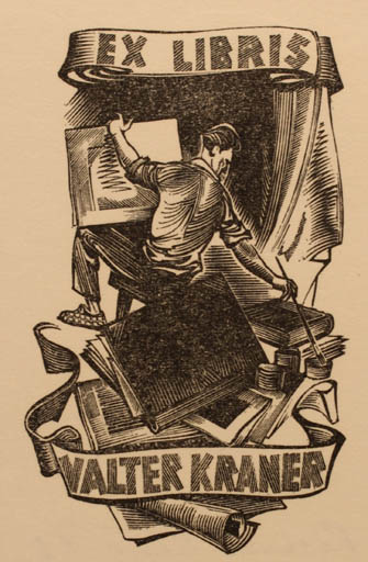 Exlibris by Richard Kaljo from Estonia for Valter Kraner - Working Book Art 