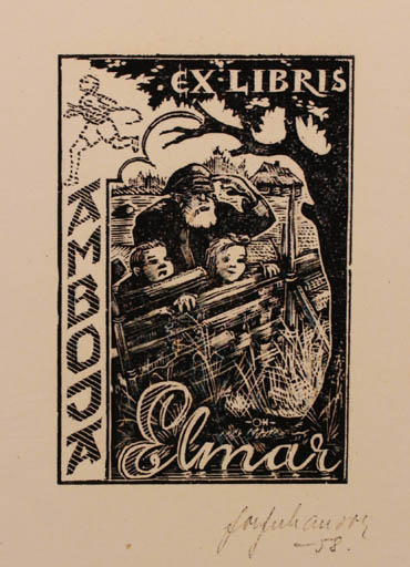 Exlibris by Johannes Juhansoo from Estonia for Amboja Elmar - Child 