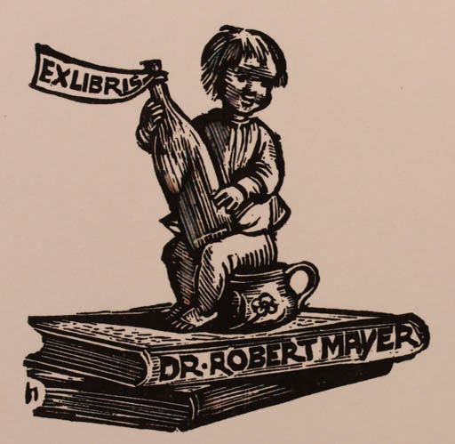 Exlibris by Hans Hauke from Austria for Dr. Robert Mayer - Child Book 