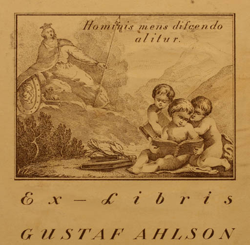 Exlibris by ? ? from Unknown for Gustaf Ahlson - Child Book 