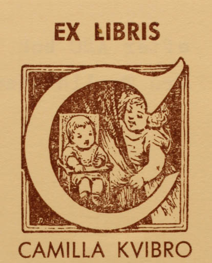 Exlibris by ? ? from Unknown for Camilla Kvibro - Child 