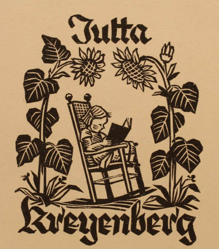 Exlibris by Ellen Beck from Germany for Jutta Kreyenberg - Child Flower Book 