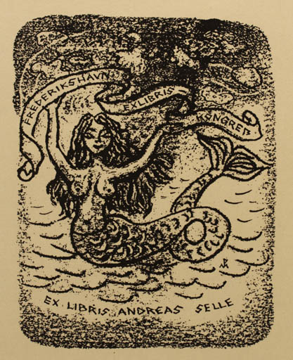 Exlibris by Margarita Rheutow from Russia for Andreas Selle - Exlibris Congress Mermaid 