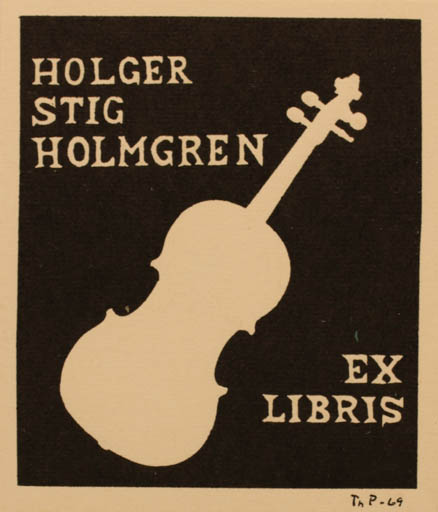 Exlibris by Thomas Pedersen from Denmark for Holger Stig Holmgren - Music 