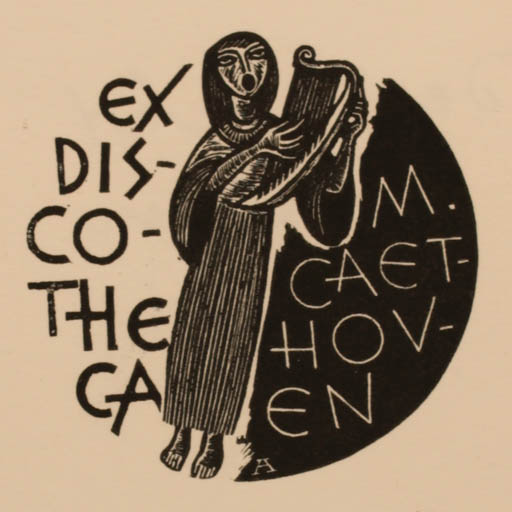 Exlibris by Desire Acket from Belgium for M. Caethoven - Music 