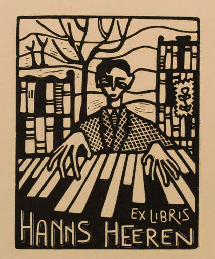 Exlibris by Maria Elisa Leboroni from Italy for Hanns Heeren - Music 