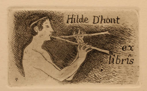 Exlibris by Virgilio Tramontin from Italy for Hilde D`Hont - Music 