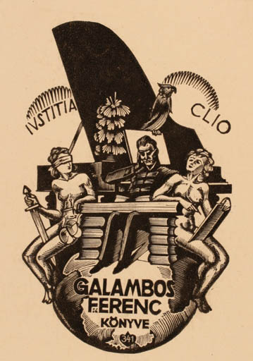 Exlibris by Arpad Daniel Nagy from Hungary for Galambos Ferenc - Mythology 