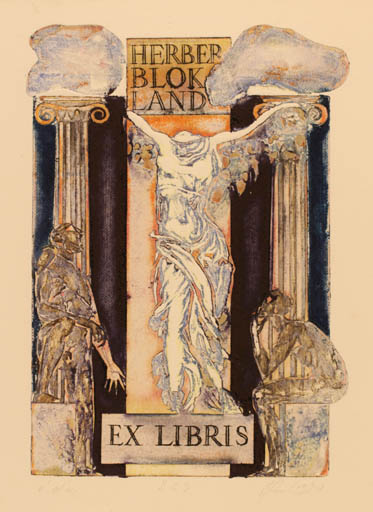 Exlibris by Antanas Kmieliauskas from Lithuania for Herber Blokland - Mythology 