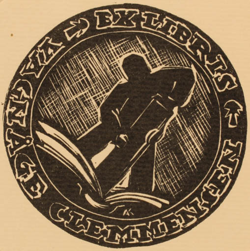 Exlibris by Kàroly Andrusko from Slovenia for Vagn Åge Clemmensen - Working Book Man 