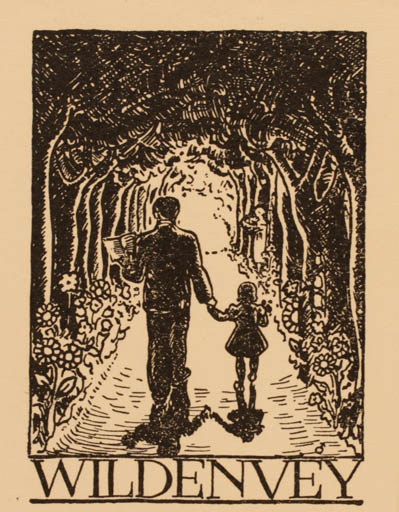 Exlibris by Albert Jaern from Norway for ? ? - Child Man Forest 