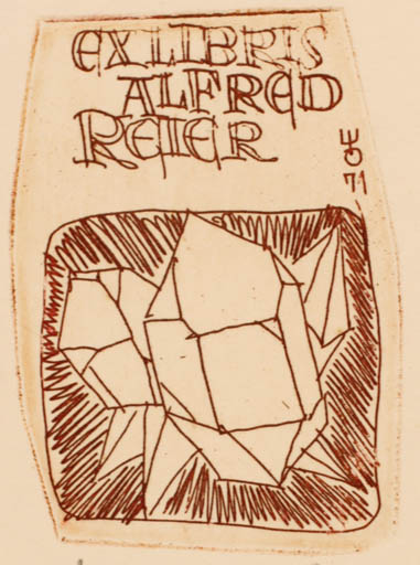 Exlibris by Evald Okas from Estonia for Alfred Reier - Abstract 