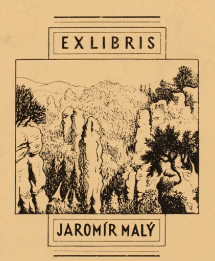 Exlibris by Karel Kinsky from Czechoslovakia for Jaromír Malý - Scenery/Landscape 