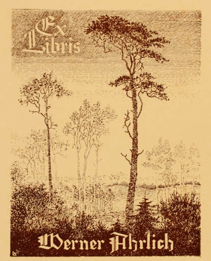 Exlibris by Bernhard Kuhlmann from Germany for Werner Ahrlich - Scenery/Landscape 