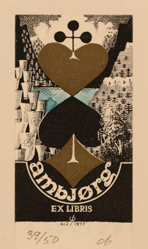 Exlibris by Christian Blæsbjerg from Denmark for ? Ambjørg - 