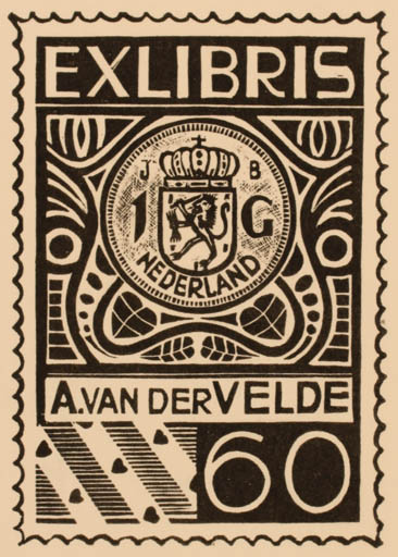 Exlibris by Jan Battermann from Netherland for A. Van der Velde - Hobby 