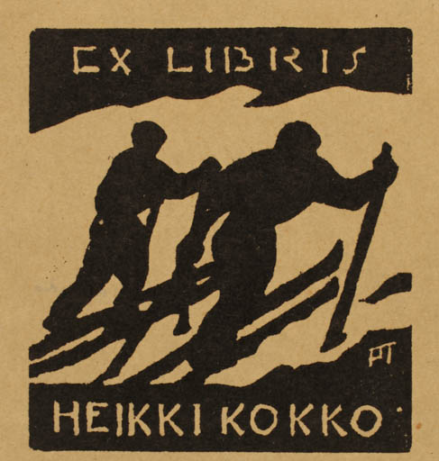 Exlibris by Pekka Törmä from Finland for Heikki Kokko - Sport/game 