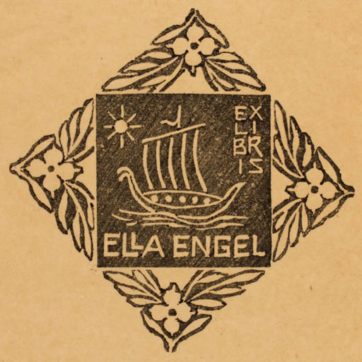 Exlibris by Iorg Gambini from Italy for Ella Engel - Ship/Boat 