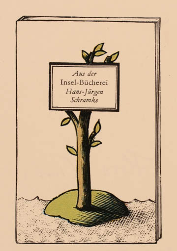 Exlibris by Egbert Herfurth from Germany for H.J. Schramke - Tree 