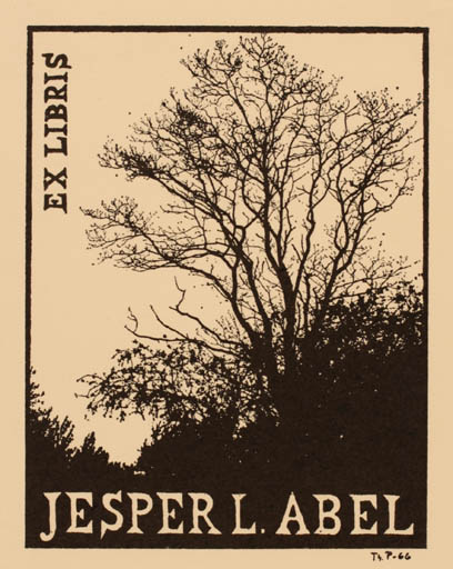 Exlibris by Thomas Pedersen from Denmark for Jesper L. Abel - Tree 