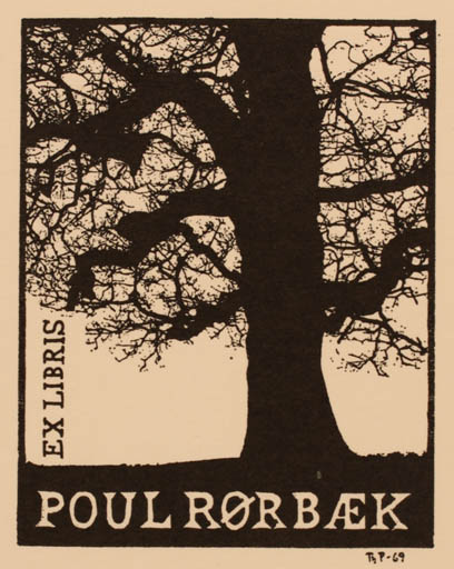 Exlibris by Thomas Pedersen from Denmark for Poul Rørbæk - Tree 