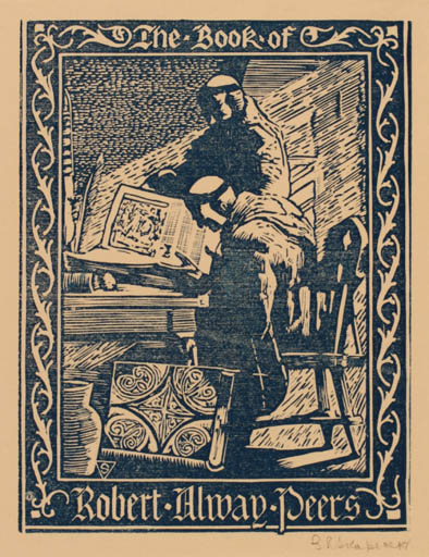 Exlibris by G. R. Skopecek from USA for Robert Peers - Religion 