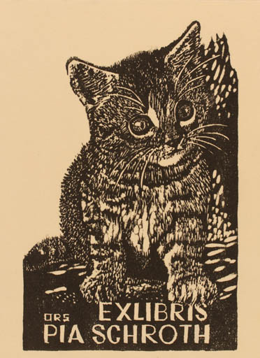 Exlibris by Oskar Roland Schroth from Germany for Pia Schroth - Cat 