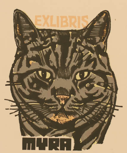 Exlibris by Jan Battermann from Netherland for Myra ? - Cat 