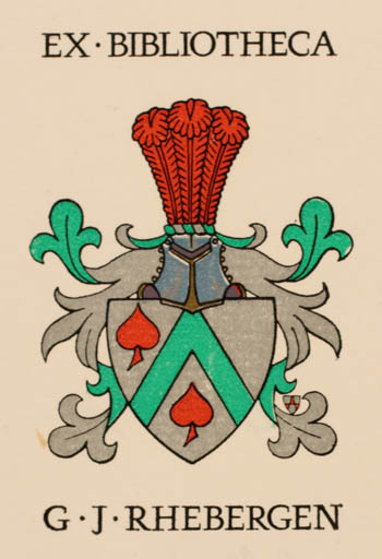 Exlibris by Zdenko G. Alexy from Czech Republic for G. Jan Rhebergen - Heraldry 