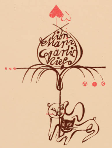 Exlibris by Alina Kalczynska from Poland for ? ? - Cat 