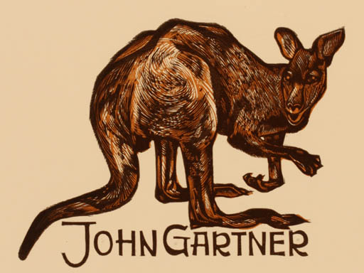 Exlibris by Jan Battermann from Netherland for John Gartner - Fauna 